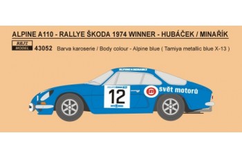 Decal – Alpine A 110  - Rally Škoda 1974